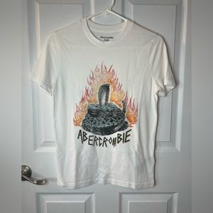 Abercrombie Kids White Graphic Snake T-shirt Size 13/14